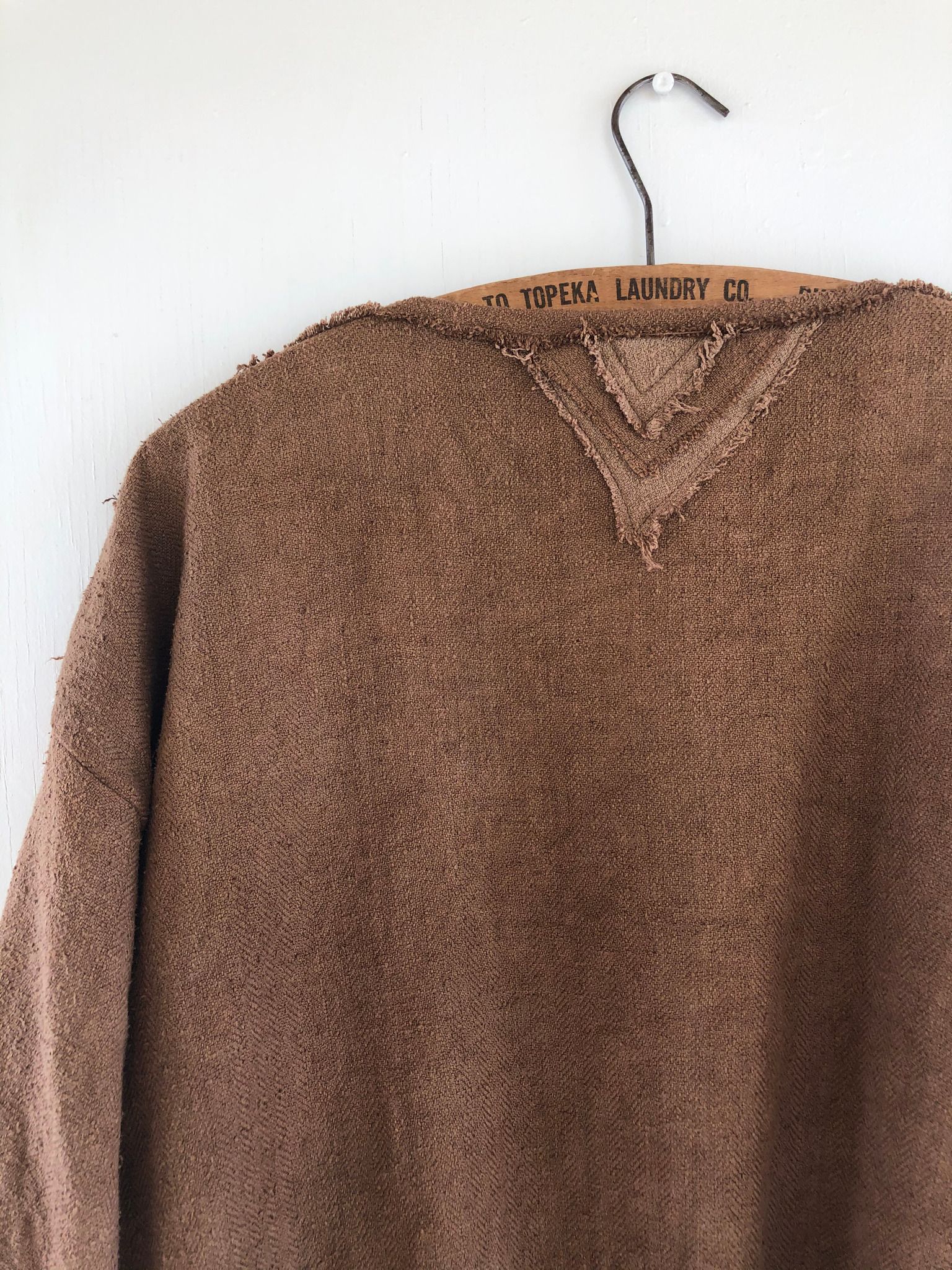 detail of handmade brown jacket