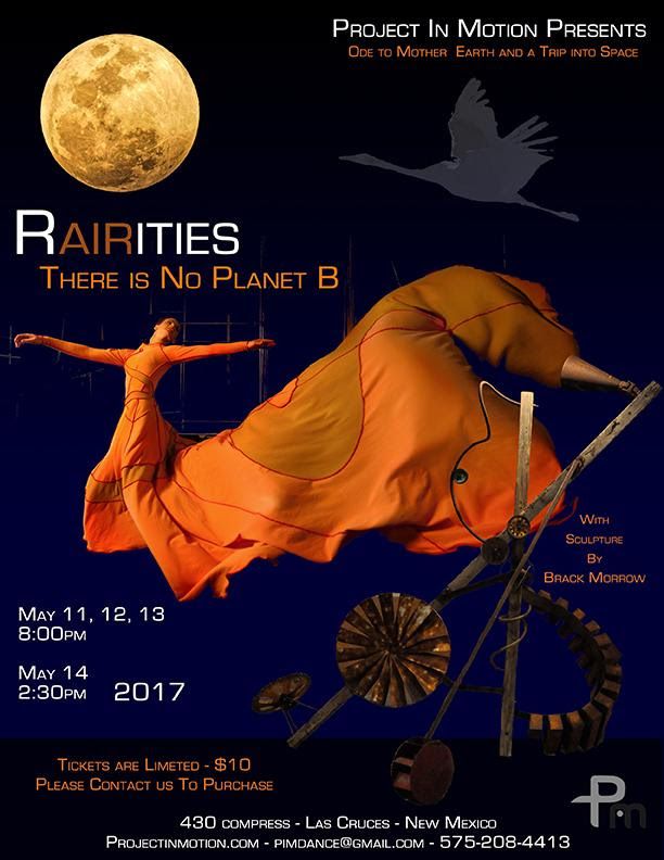 performance poster with a dancing woman in a flowing orange dress